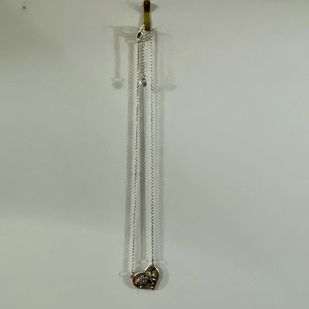 Brighton Be You The World Will Adjust Women Silver Purple Crystal Heart Necklace - Picture 3 of 12